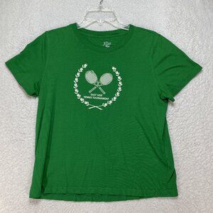 J Crew Women's Short Sleeve Green Tennis Tee Sz Medium